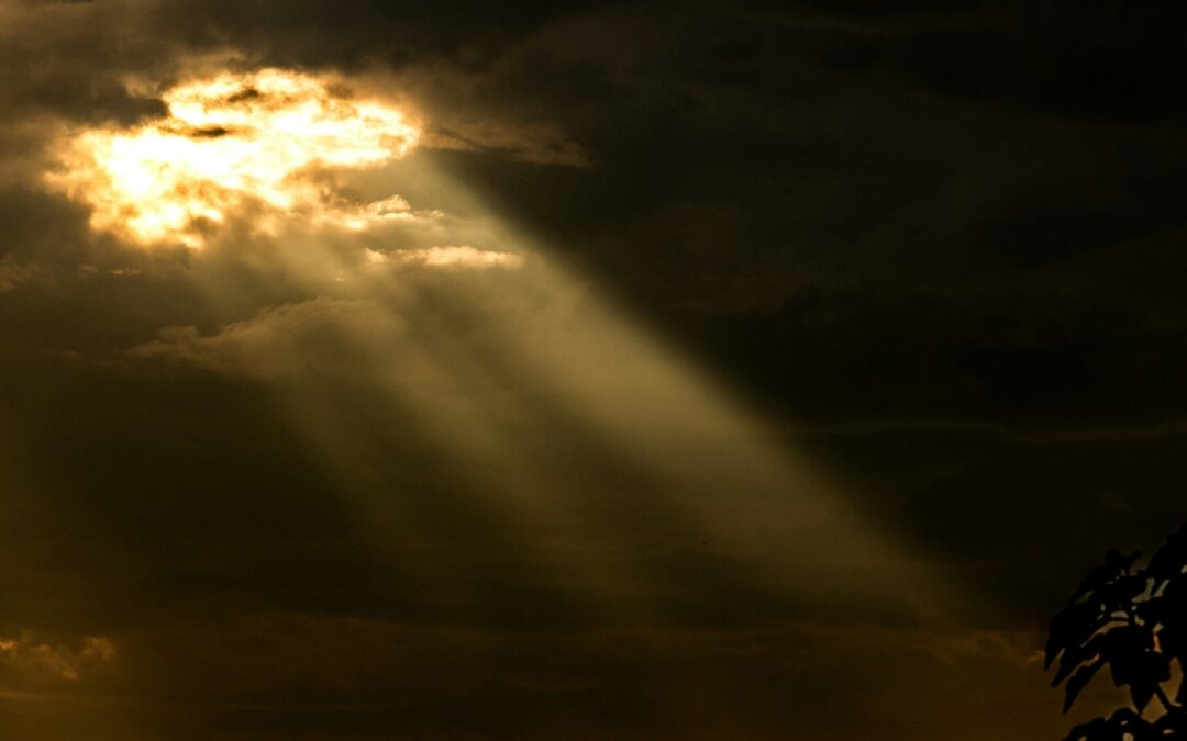 Sun rays breaking through a cloud