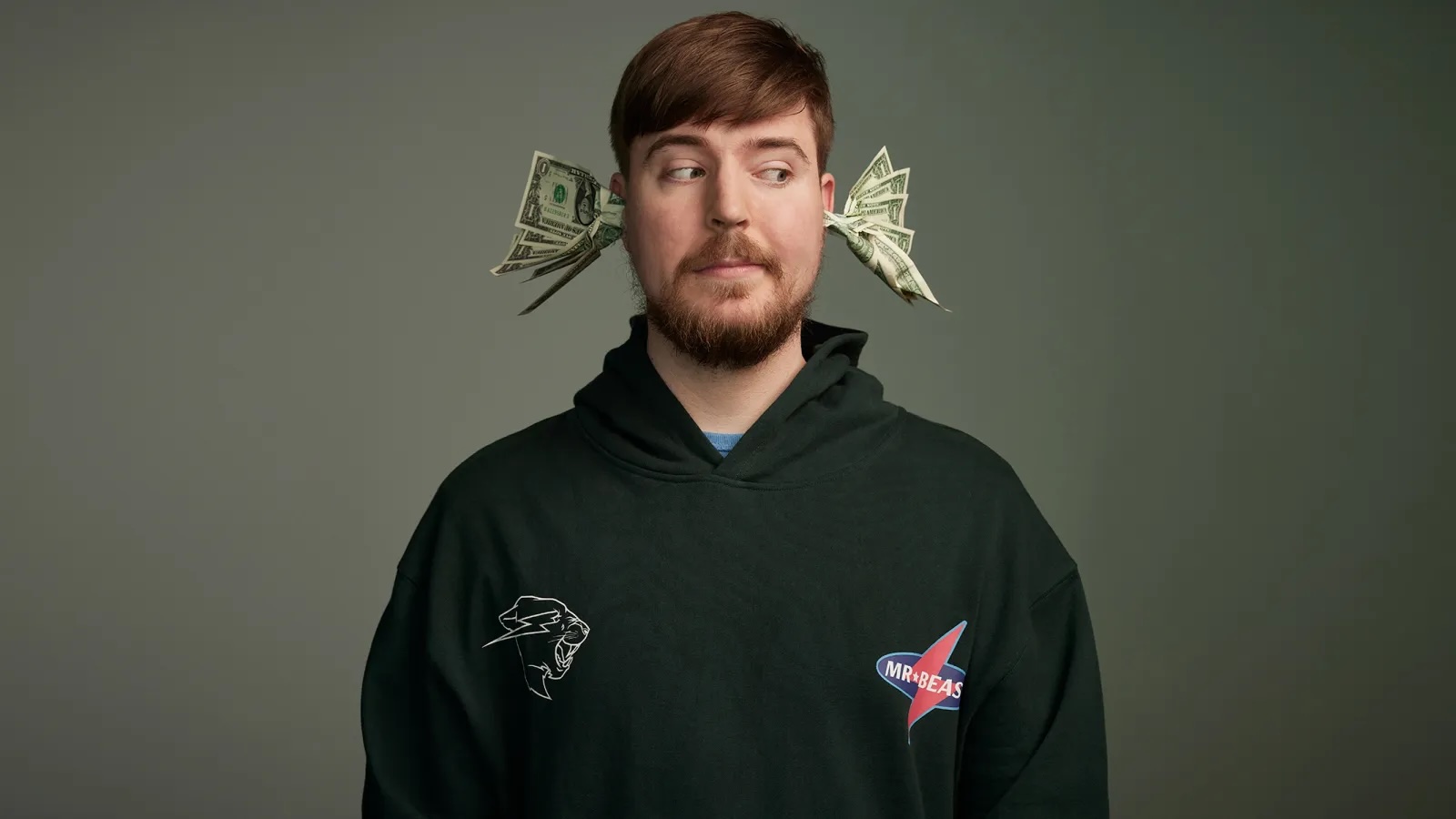 Photo of MrBeast with money coming out of his ears