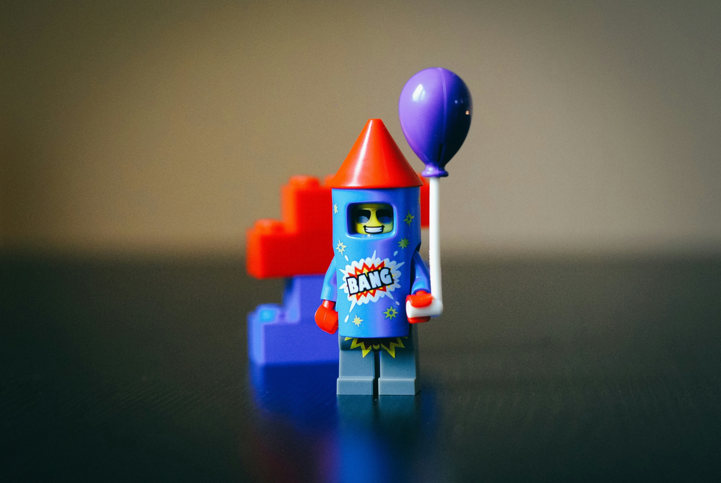 LEGO minifig dressed as a rocket